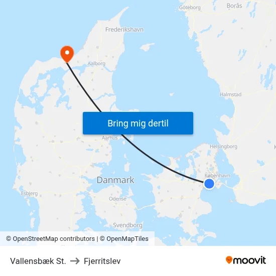 Vallensbæk St. to Fjerritslev map