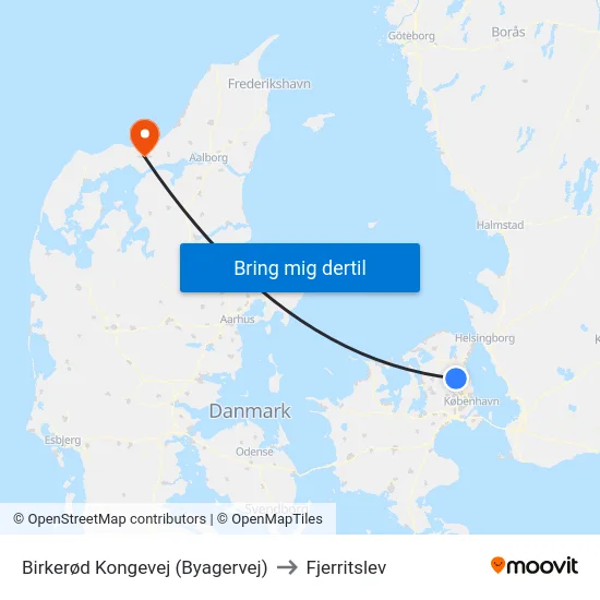 Birkerød Kongevej (Byagervej) to Fjerritslev map