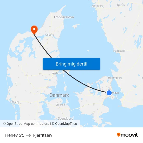 Herlev St. to Fjerritslev map