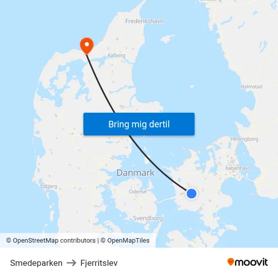 Smedeparken to Fjerritslev map