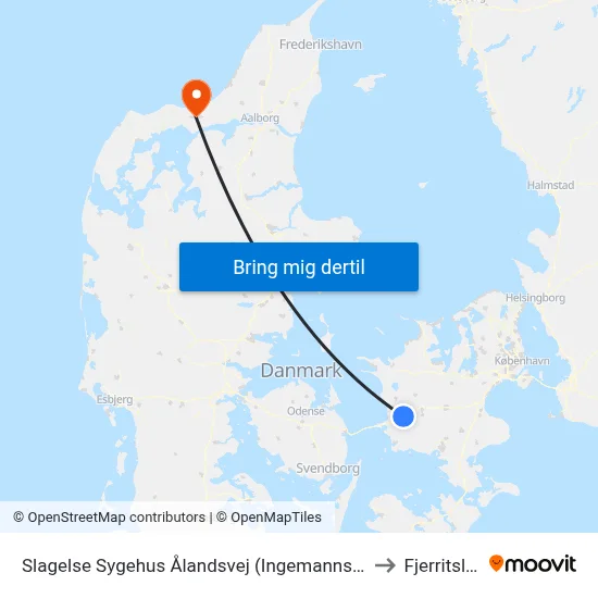 Slagelse Sygehus Ålandsvej (Ingemannsvej) to Fjerritslev map