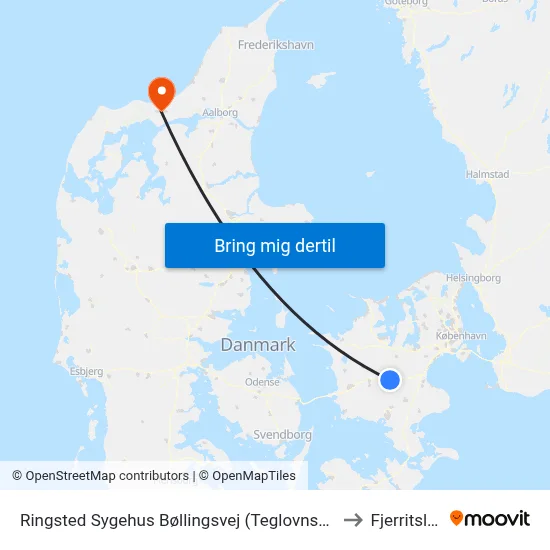 Ringsted Sygehus Bøllingsvej (Teglovnsvej) to Fjerritslev map