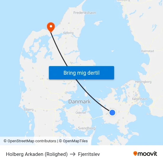 Holberg Arkaden (Rolighed) to Fjerritslev map