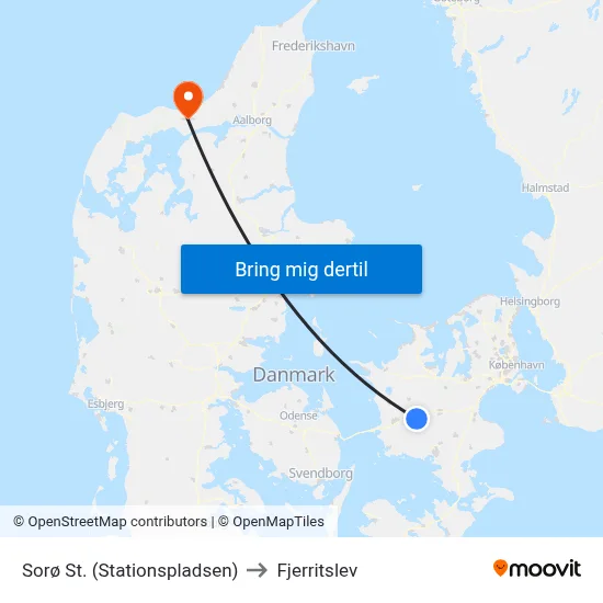 Sorø St. (Stationspladsen) to Fjerritslev map