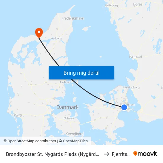 Brøndbyøster St. Nygårds Plads (Nygårds Plads) to Fjerritslev map