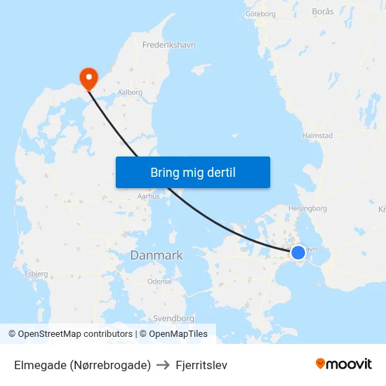 Elmegade (Nørrebrogade) to Fjerritslev map