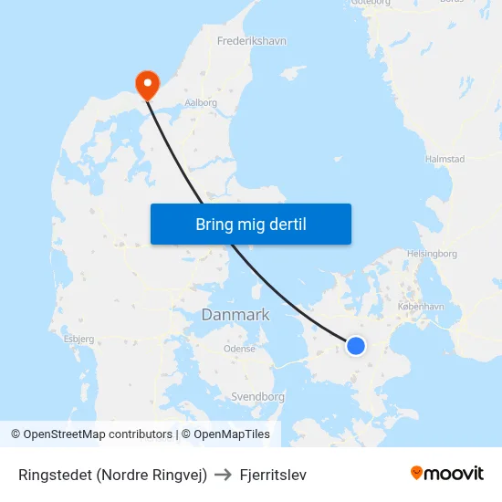 Ringstedet (Nordre Ringvej) to Fjerritslev map
