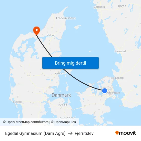 Egedal Gymnasium (Dam Agre) to Fjerritslev map