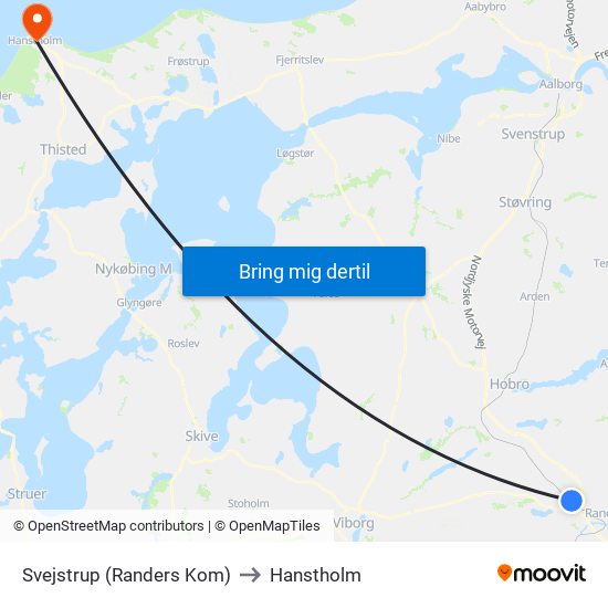 Svejstrup (Randers Kom) to Hanstholm map