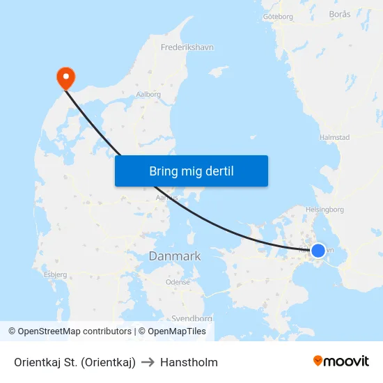 Orientkaj St. (Orientkaj) to Hanstholm map