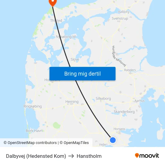 Dalbyvej (Hedensted Kom) to Hanstholm map