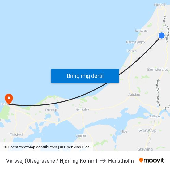 Vårsvej (Ulvegravene / Hjørring Komm) to Hanstholm map