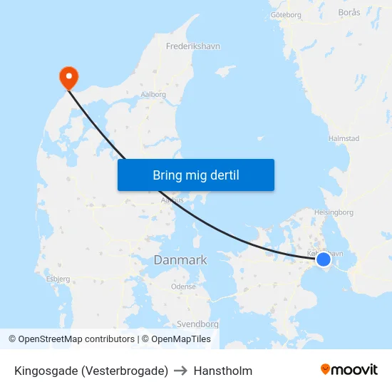 Kingosgade (Vesterbrogade) to Hanstholm map