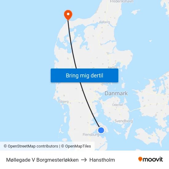 Møllegade V Borgmesterløkken to Hanstholm map