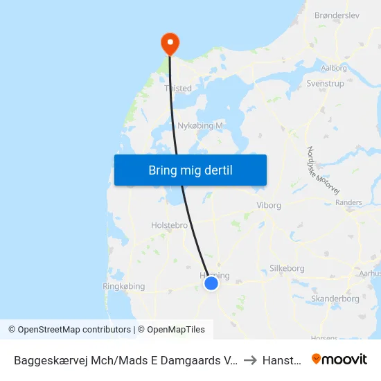 Baggeskærvej Mch/Mads E Damgaards V. (Herning Kom to Hanstholm map