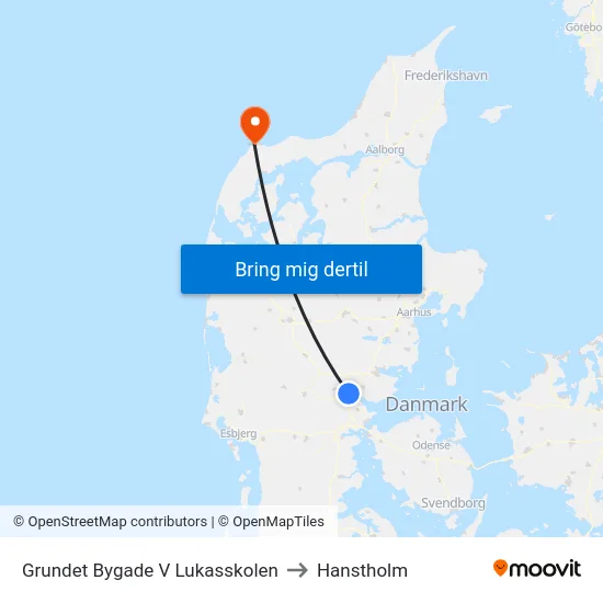 Grundet Bygade V Lukasskolen to Hanstholm map