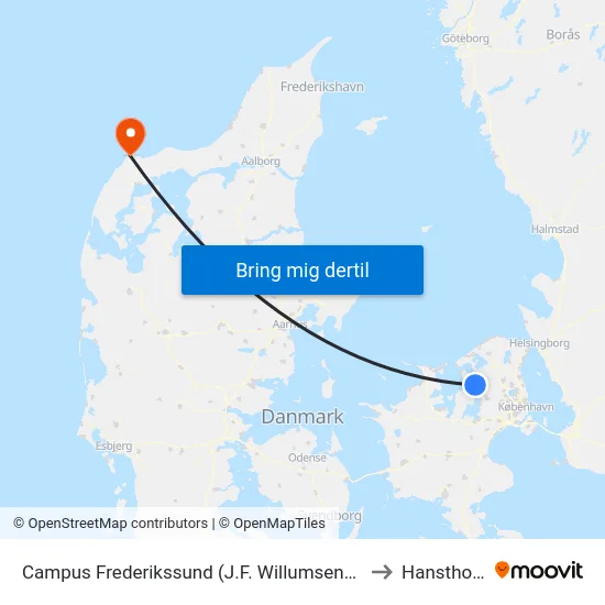Campus Frederikssund (J.F. Willumsens Vej) to Hanstholm map