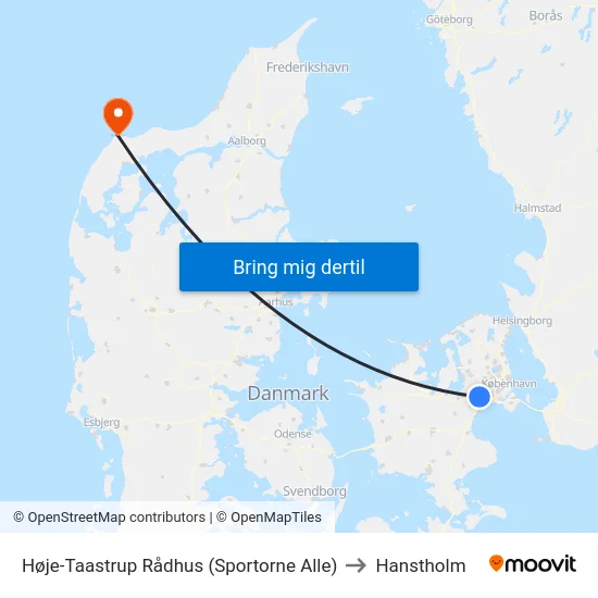 Høje-Taastrup Rådhus (Sportorne Alle) to Hanstholm map