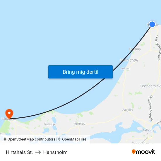Hirtshals St. to Hanstholm map