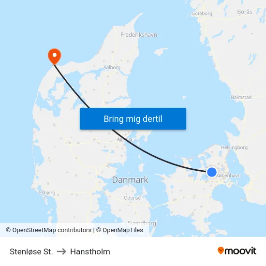 Stenløse St. to Hanstholm map