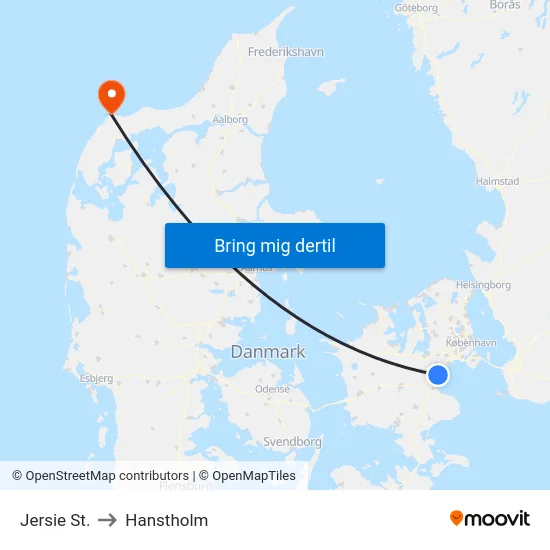 Jersie St. to Hanstholm map
