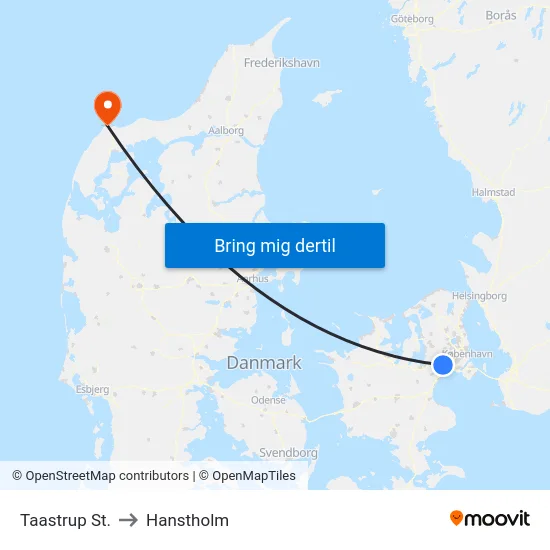 Taastrup St. to Hanstholm map