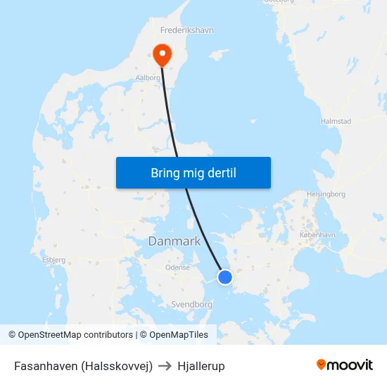 Fasanhaven (Halsskovvej) to Hjallerup map