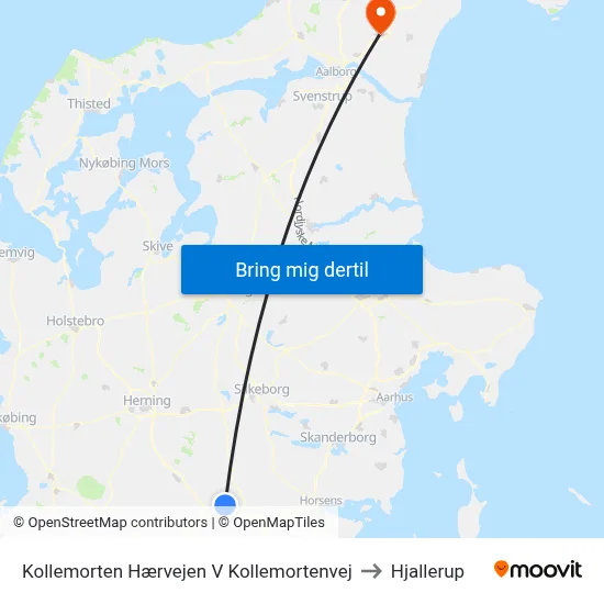 Kollemorten Hærvejen V Kollemortenvej to Hjallerup map
