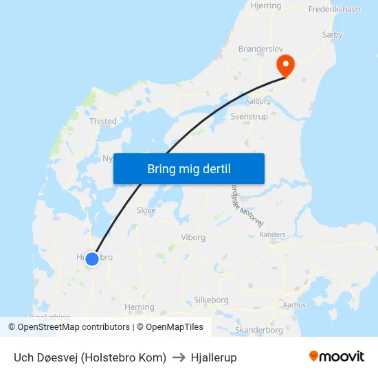 Uch Døesvej (Holstebro Kom) to Hjallerup map