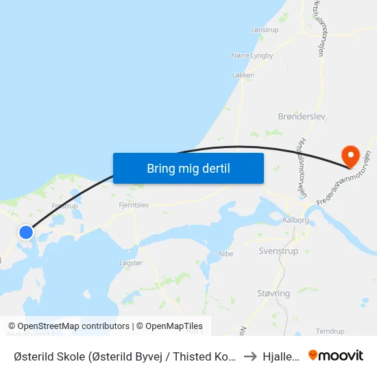 Østerild Skole (Østerild Byvej / Thisted Kommune) to Hjallerup map