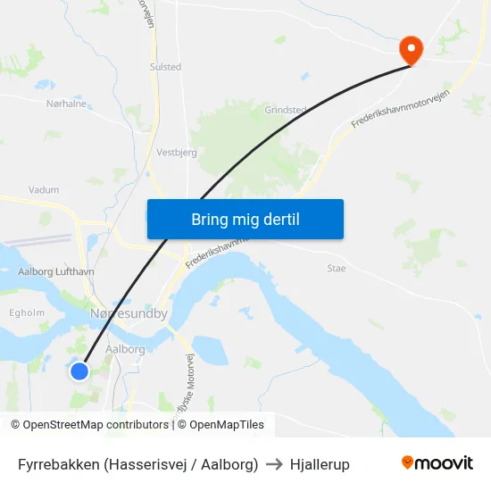 Fyrrebakken (Hasserisvej / Aalborg) to Hjallerup map