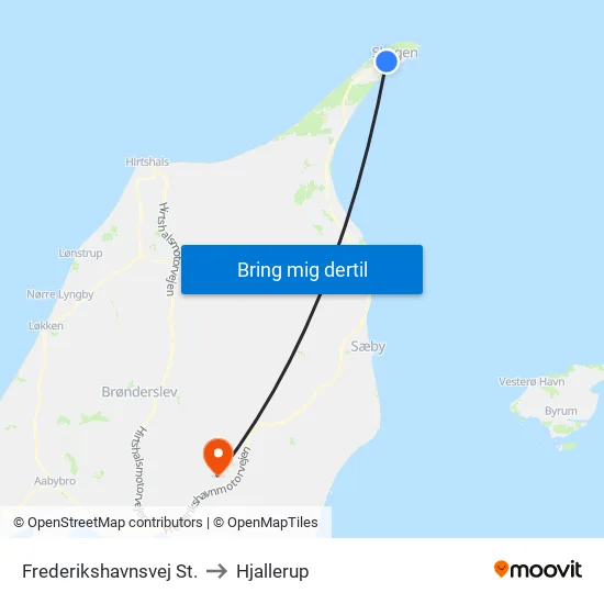 Frederikshavnsvej St. to Hjallerup map