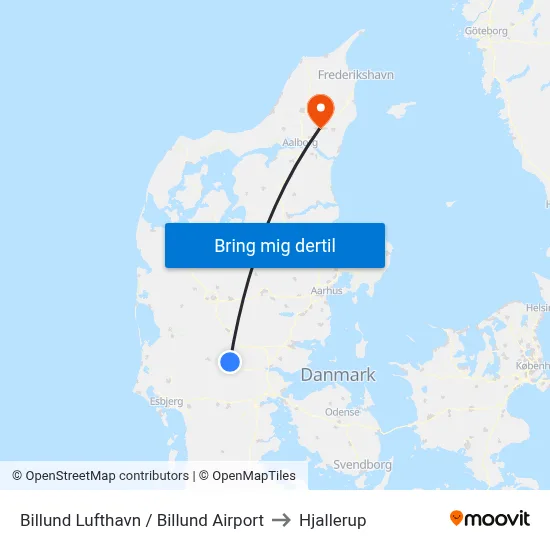 Billund Lufthavn / Billund Airport to Hjallerup map
