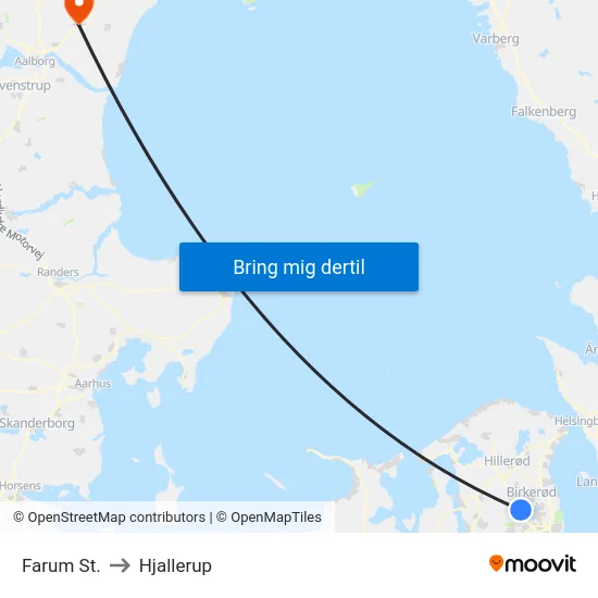 Farum St. to Hjallerup map