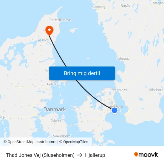 Thad Jones Vej (Sluseholmen) to Hjallerup map