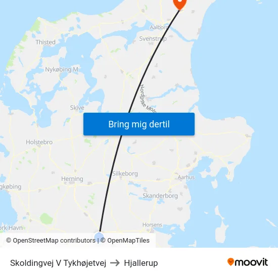 Skoldingvej V Tykhøjetvej to Hjallerup map