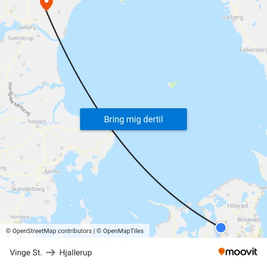 Vinge St. to Hjallerup map