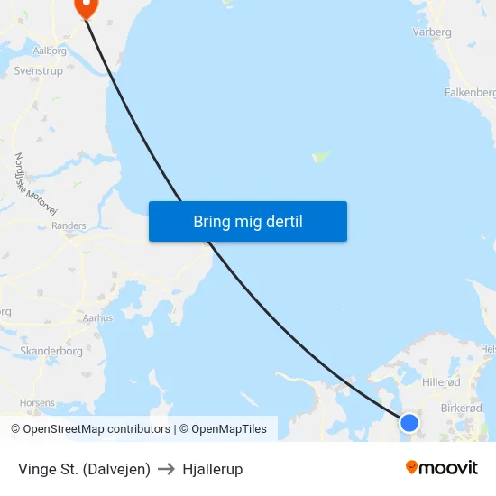 Vinge St. (Dalvejen) to Hjallerup map