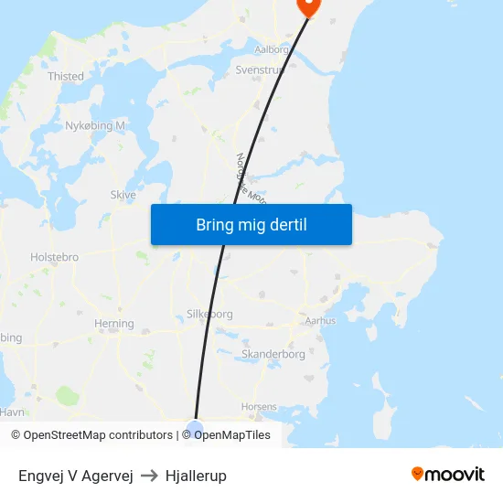 Engvej V Agervej to Hjallerup map