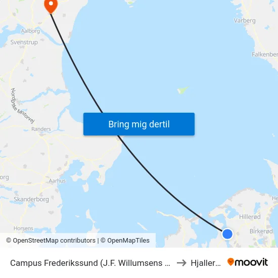 Campus Frederikssund (J.F. Willumsens Vej) to Hjallerup map