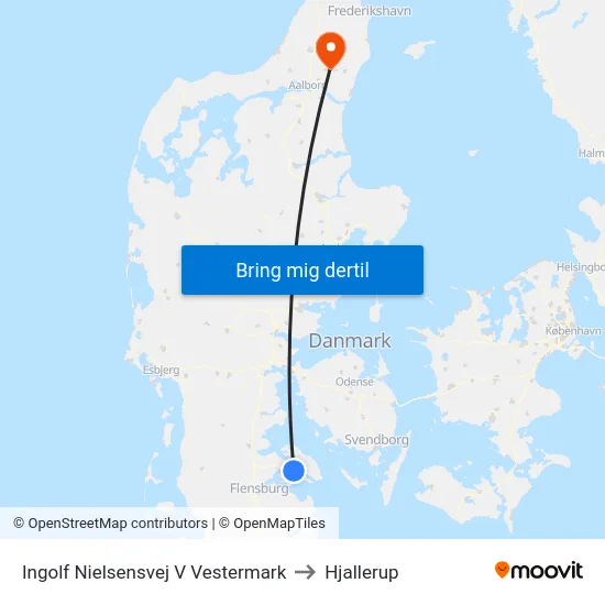 Ingolf Nielsensvej V Vestermark to Hjallerup map