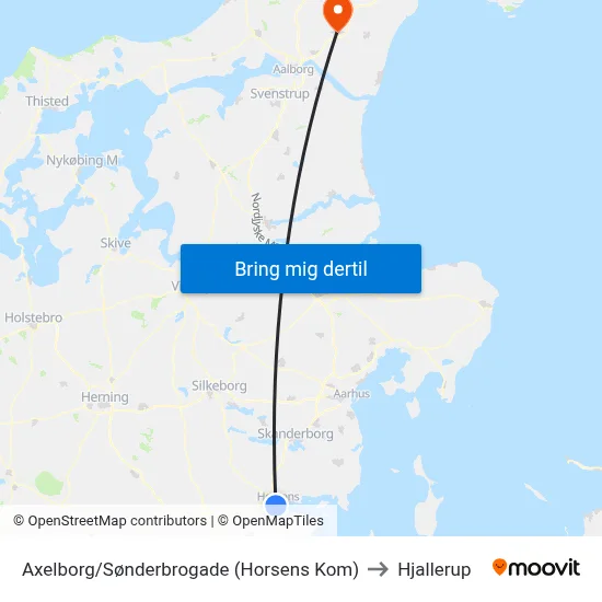 Axelborg/Sønderbrogade (Horsens Kom) to Hjallerup map