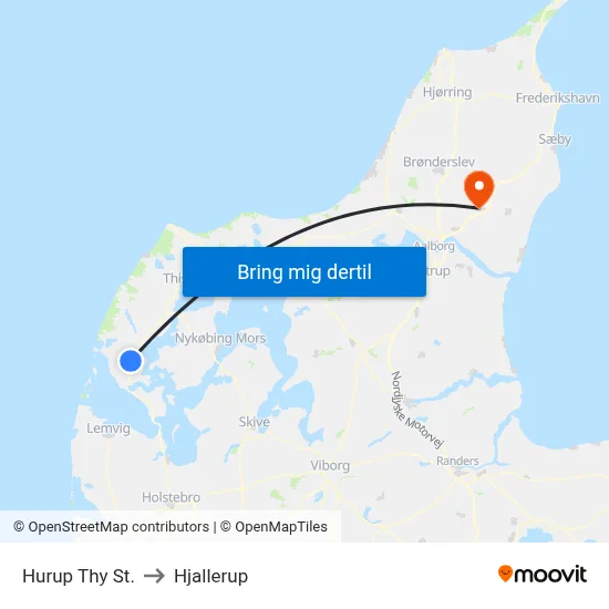 Hurup Thy St. to Hjallerup map