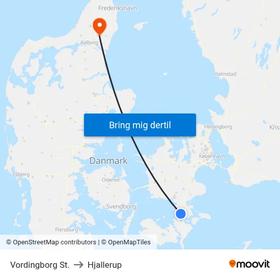 Vordingborg St. to Hjallerup map