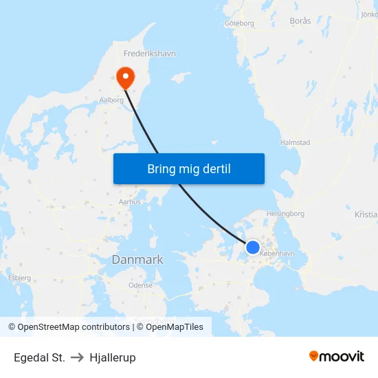 Egedal St. to Hjallerup map
