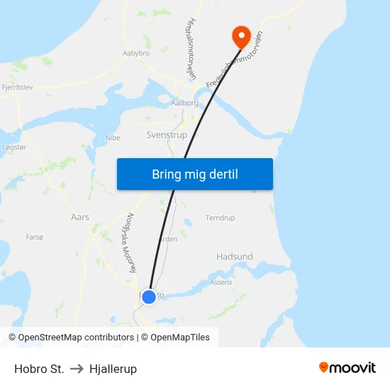 Hobro St. to Hjallerup map