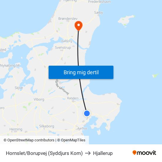 Hornslet/Borupvej (Syddjurs Kom) to Hjallerup map