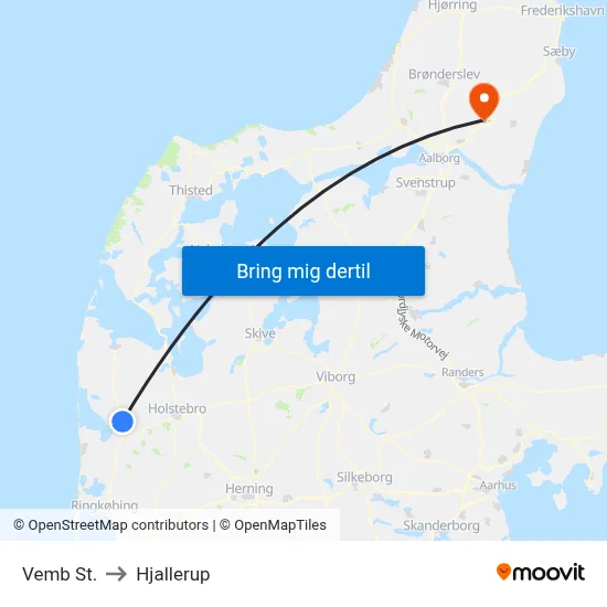 Vemb St. to Hjallerup map