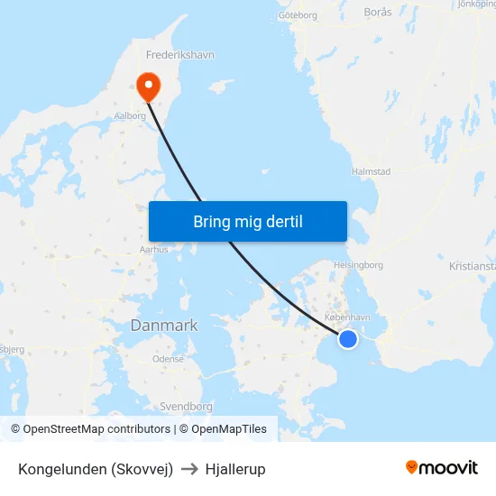 Kongelunden (Skovvej) to Hjallerup map