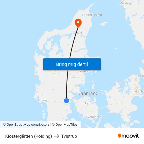 Klostergården (Kolding) to Tylstrup map
